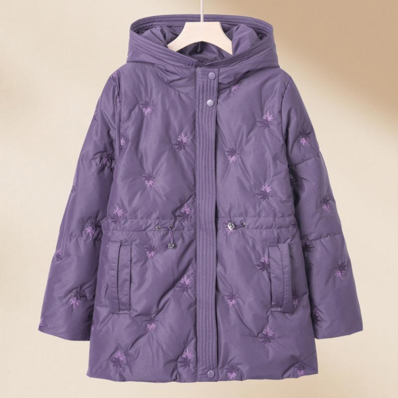 Grandma winter coat women middle-aged and old mother winter new clothes thick elderly zipper down jacket hooded