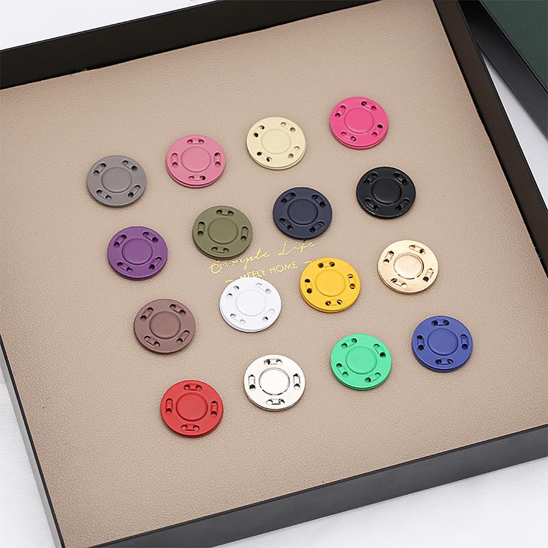 Colored Metal Buttons with Strong Magnetic Snaps - Ultra-Thin, Invisible Fastening, Ideal for Coats and Concealed Use