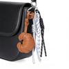 Yogodlns Diy Braided Rope Faux Leather Croissant Bag Pendant Trinket Multi-Functional Backpack Pendant