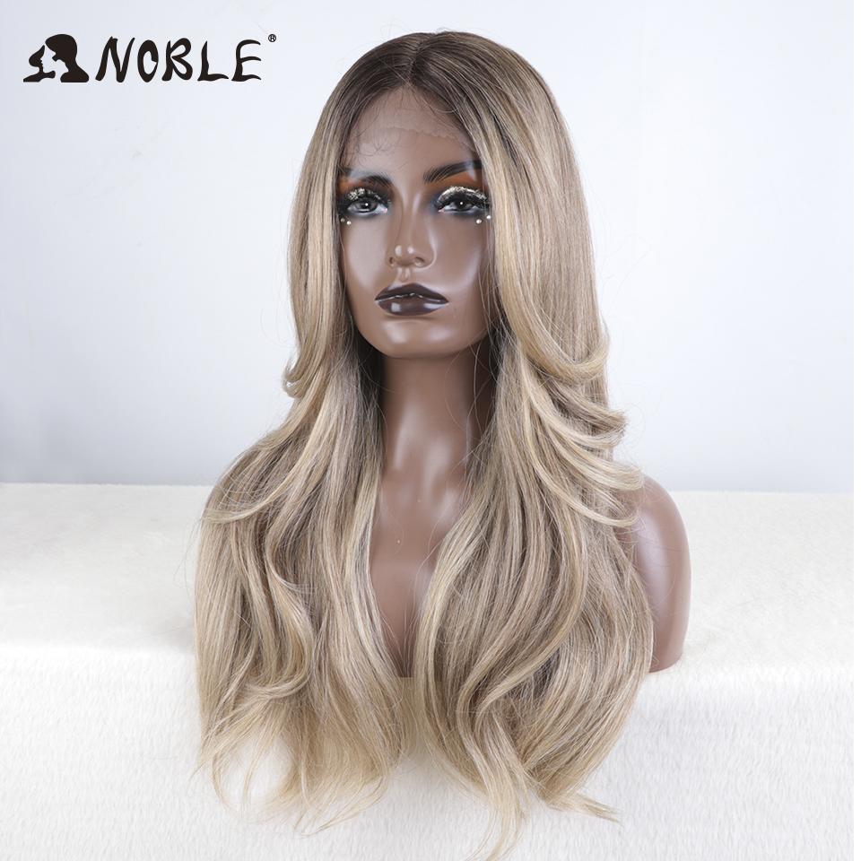 Noble Cosplay Lace Front Wig Synthetic 24“ Highlight Honey Brown Body Wave Wig Blonde Wigs For Women Lace Wig  Lace Front Wig