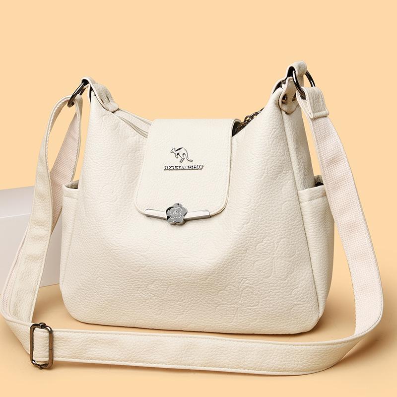 Soft Leather Large Capacity Crossbody Bag Women's Shoulder Bag Middle-aged Mother Bag