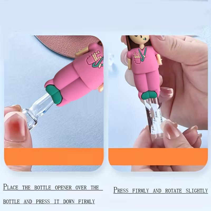 Ampoule Bottle Opener Pendant Soft Gel Ampoule Keychain Syringe-Shaped Nurse Doctor Ampoule Opener Medication Vial Breaker Tool