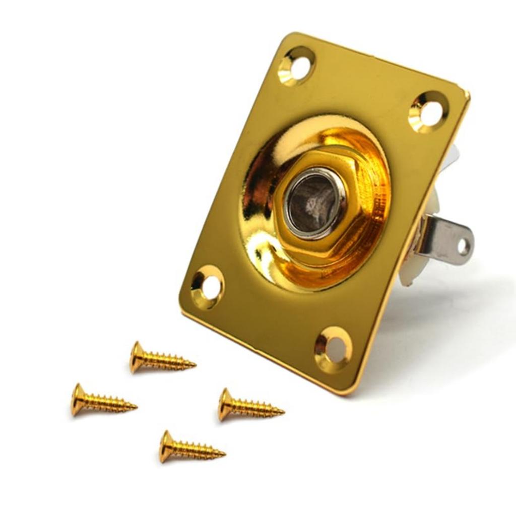 Miwayer Square/Boat Style/Oval Metal 1/4Inch Output Jack Plate Input Jack Socket w/Screws /for Electric Guitar Replacement Parts