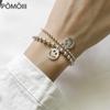 925 Sterling Silver Round Hollow Smiling Face Beads Bracelet For Women Handmade Bracelet Jewelry Gifts Wholesale S-B307