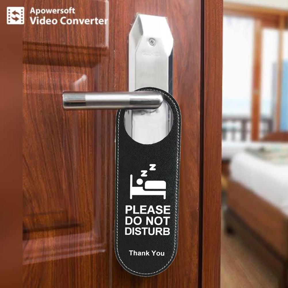 Door Sign Black Hang On Door Or Wall Leather Many Occasions