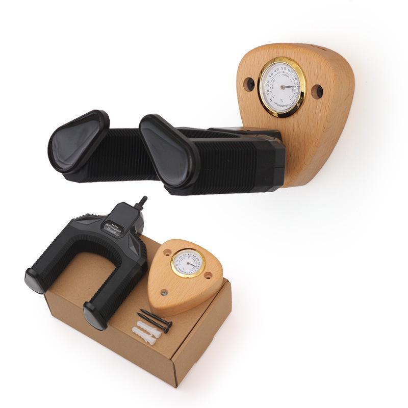 Beech Wood Guitar Hanger Wall Mount with Gravity Lock for Acoustic & Electric Instruments Gravity Lock Type
