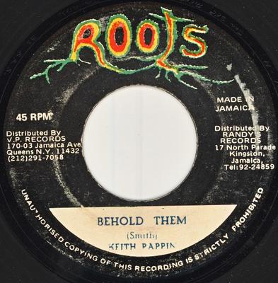 7inch Record KEITH PAPPIN  Behold Them NONE Roots Jamaica Reggae Ska  Dub Used