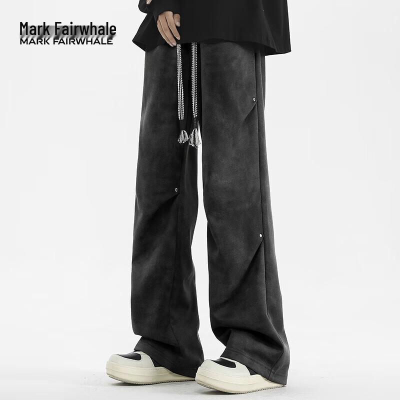 MARK FAIRWHALE Men s High Street Loose Wide-Leg Casual Trousers 2XL