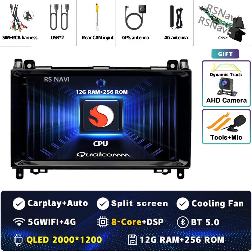 Android 14 Carplay Car Radio For Mercedes Benz B200 W169 W245 Viano Vito W639 Sprinter W906 Multimedia Video Player  GPS Stereo