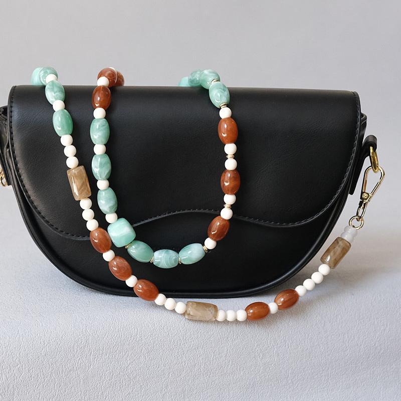 New Fashion Woman Bag Accessory Detachable Candy Beaded Chains Cute Acrylic Luxury Strap Women Elegant Bag Acrylic Handle Chain