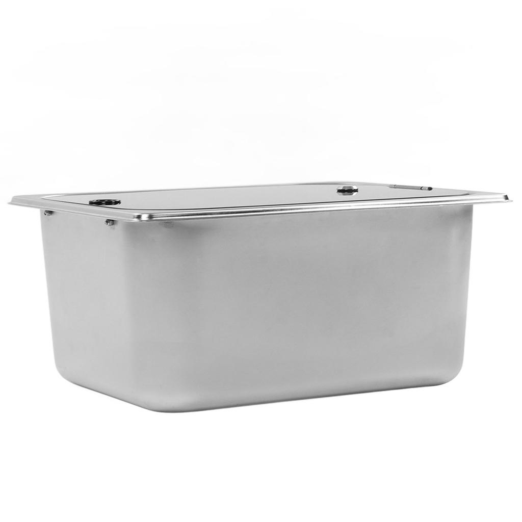 RV Kitchen Sink 300x240x150mm Square Stainless Steel Single Bowl Hand Wash Basin 40mm Drain with Tem