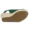 Allegra K Women's Wedge Sandals with Backstrap Platform Espadrilles, Emerald Green, Size 23.5cm