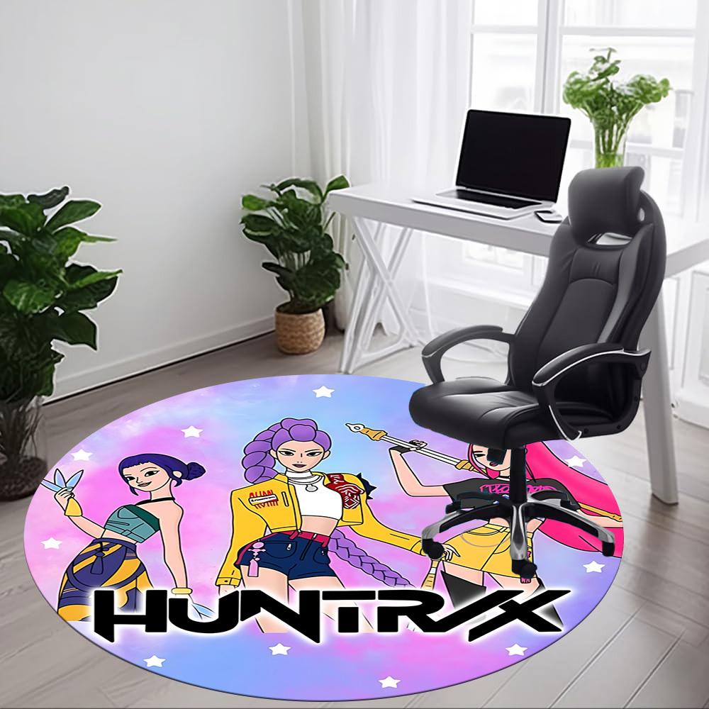 1pc Huntrix Chair Carpet for Office Non-Slip, Soft & Comfortable, Carpet for Office, Gaming, Lightweight Round Floor Mat yy251021043