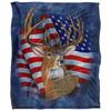 JQ Licensing Lz-Jp Silky American Flag Deer Supersoft Blanket