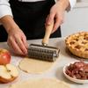 Pastry Lattice Roller Cutter Stainless Steel Lattice Dough Cutter with Wood Handle Bread Pizza Wheel Pie Dough Cutter BakingTool
