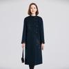 Fengxun Women's Embroidered 100% Wool Double-Sided Long Coat