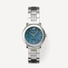 Leomteun Round Blue Mother-Of-Pearl Silver Metal Wristwatch Mare
