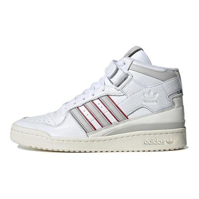 Forum Mid White Grey Red Men Sneakers Cloud-White Grey-One Blue H03434