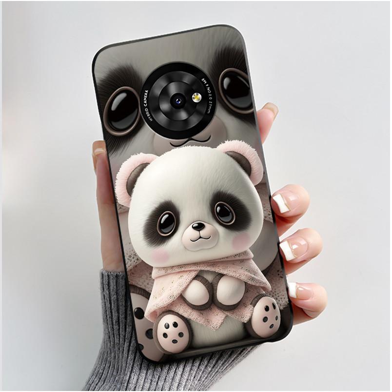 New Unique Cartoon Design Soft Silicone Black Casing For TCL Suixuetang M1 Fluffy Kitten Pattern Shockproof Protective Cover