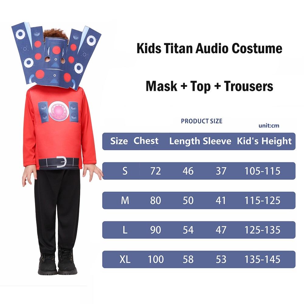 Kind TV Spreker Man Cosplay Kostuum Jumpsuit Halloween Verkleed Titan Skibidi Toilet Kostuum voor Kinderen