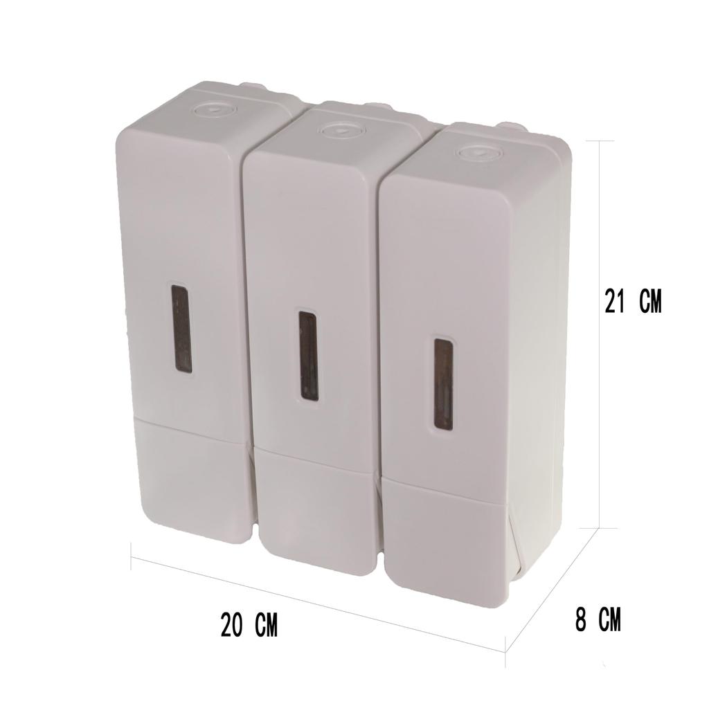 Mythtrail Shampoo Dispenser Triple 340ml Large Capacity Dispenser Shampoo Easy To Press Shampoo Bottle Stylish Soap Dispenser Wall Mounted Refillable