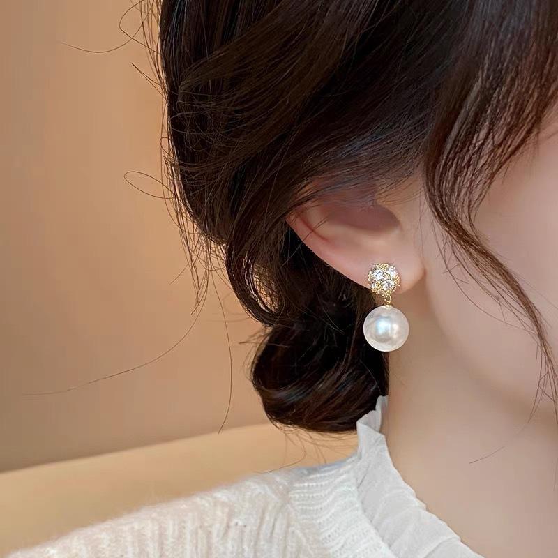 able and Luxurious Zircon Imitation Pearl Pendant Earrings, Women's Elegant Temperament, Daily Party Jewelry Gifts