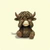 Mini Highland Cow Figurine Miniature Highland Cow Figurine Handmade Look for Study Room