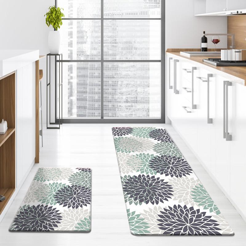 

Modern Simple Flower Kitchen Floor Mat Household Non-Slip And Dirt-Resistant Easy To Take Care Of Diatom Mud Floor Mat Water-Absorbing Oil-Absorbing F 50*80cm