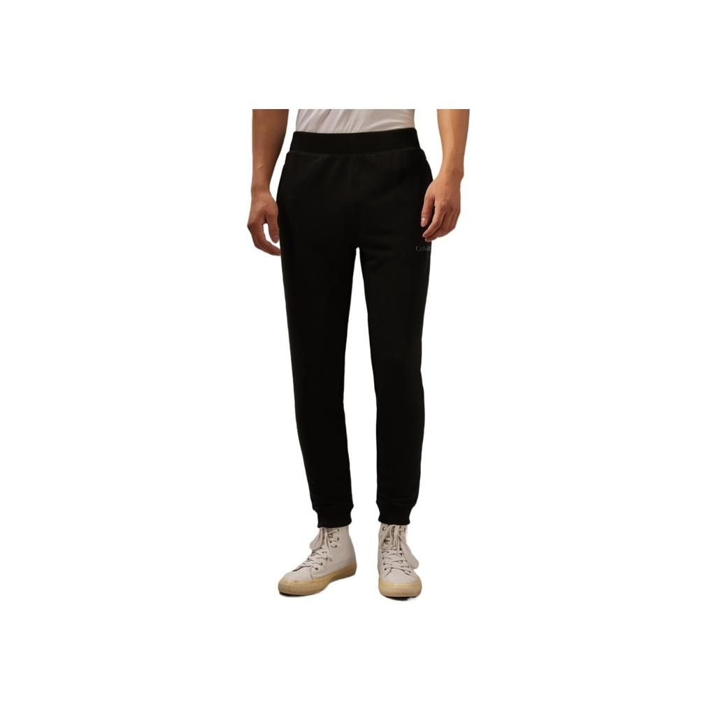 Calvin Klein Minimalist Letter Elastic Waistband Cuffed Casual Pants Knitted Sports Pants Men Bottoms Space-Black GMS4P634