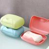 2pcs Portable Soap Dishes Soap Container with Cover Candy Color Bathroom Travel Home Plastic Soap Box Baby Bathroom Accessories