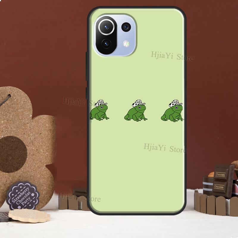 Cute Green Frog Phone Case For Xiaomi Mi 11 Lite 11Ultra 9T 10T 11T Pro POCO M3 M4 X3 Pro F3 Cover Coque