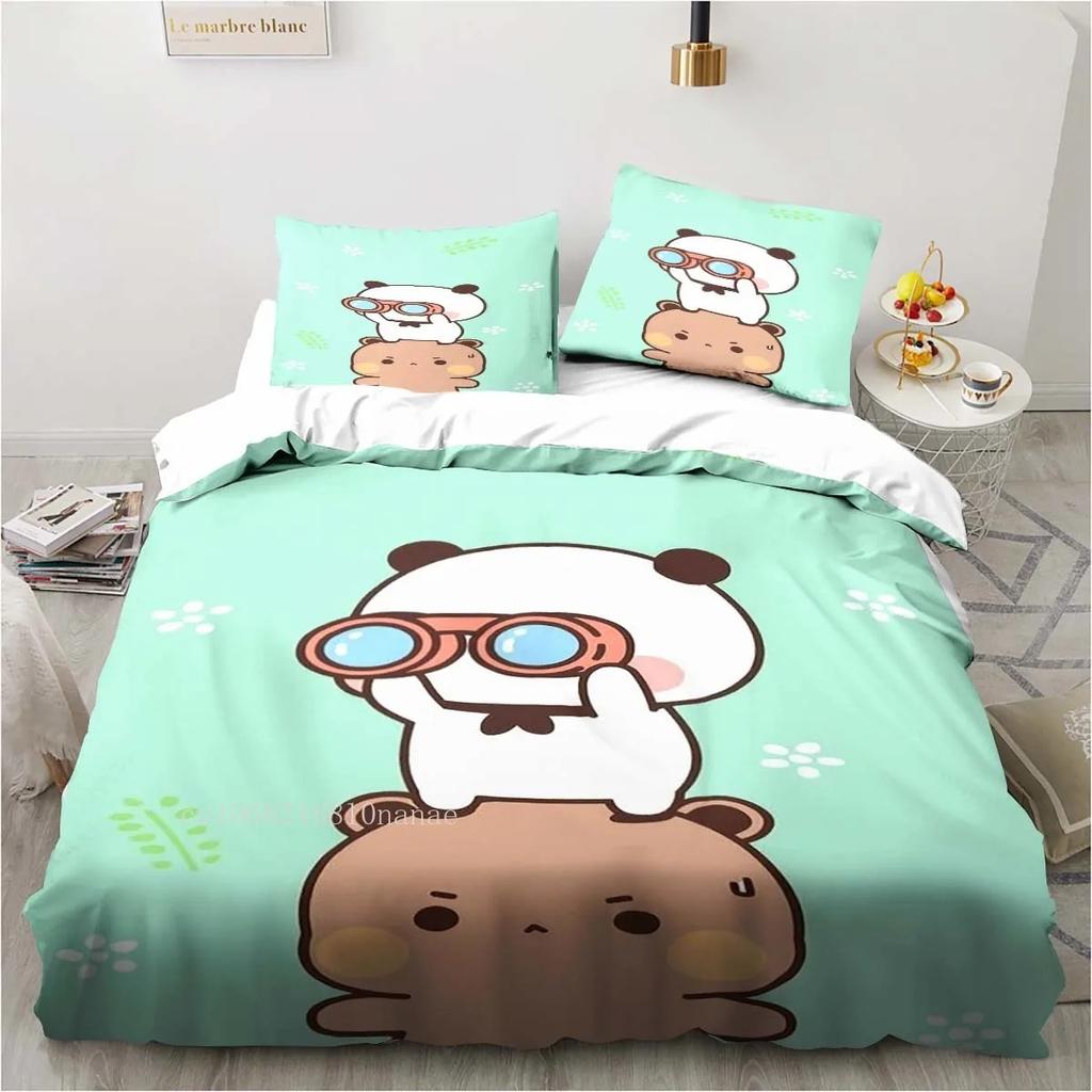 Cute Bubu and Dudu Cartoon Print All Season Twin Bedding Set  Comforter Set Bed Duvet Cover Double King Comforter Cover