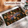 Music Guitar Theme Soft Crystal Velvet Rug Custom Name & Text Print Non Slip Floor Rug for Bedroom Living Room