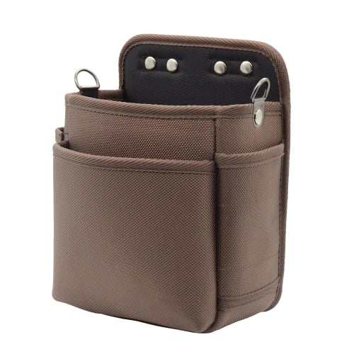 Yumeen Waist Bag, Electrician/Gardening Tool Bag with Nail Pouch, Temporary Frame, and Lid, Lightweight DIY Two-Tier Tool Bag with Small Organizer and