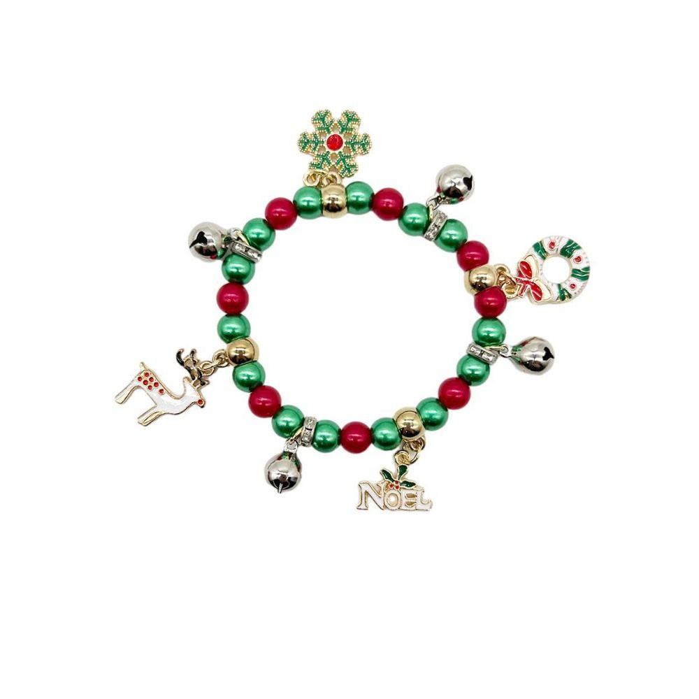 Hand Decoration Acrylic Beaded Bracelet Cute Letter Elastic Bracelet Christmas Bracelets  Women