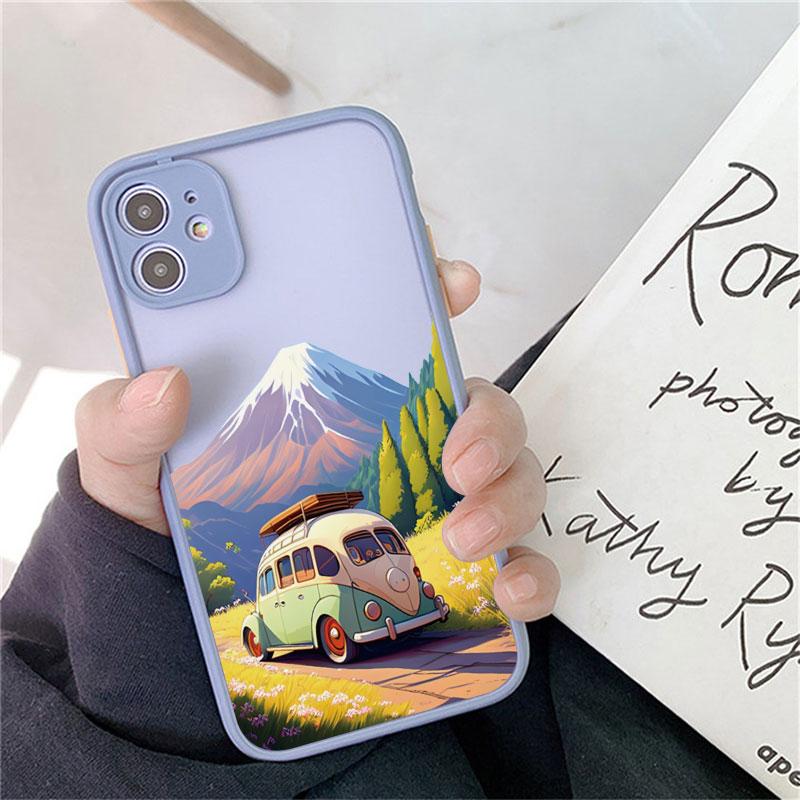 Phone Case For iPhone 16 11 12 13 15 14 Pro Max Mini 7 8 Plus SE20 X XR XS Cover Travel Mountain Scenery Shockproof Shells Funda