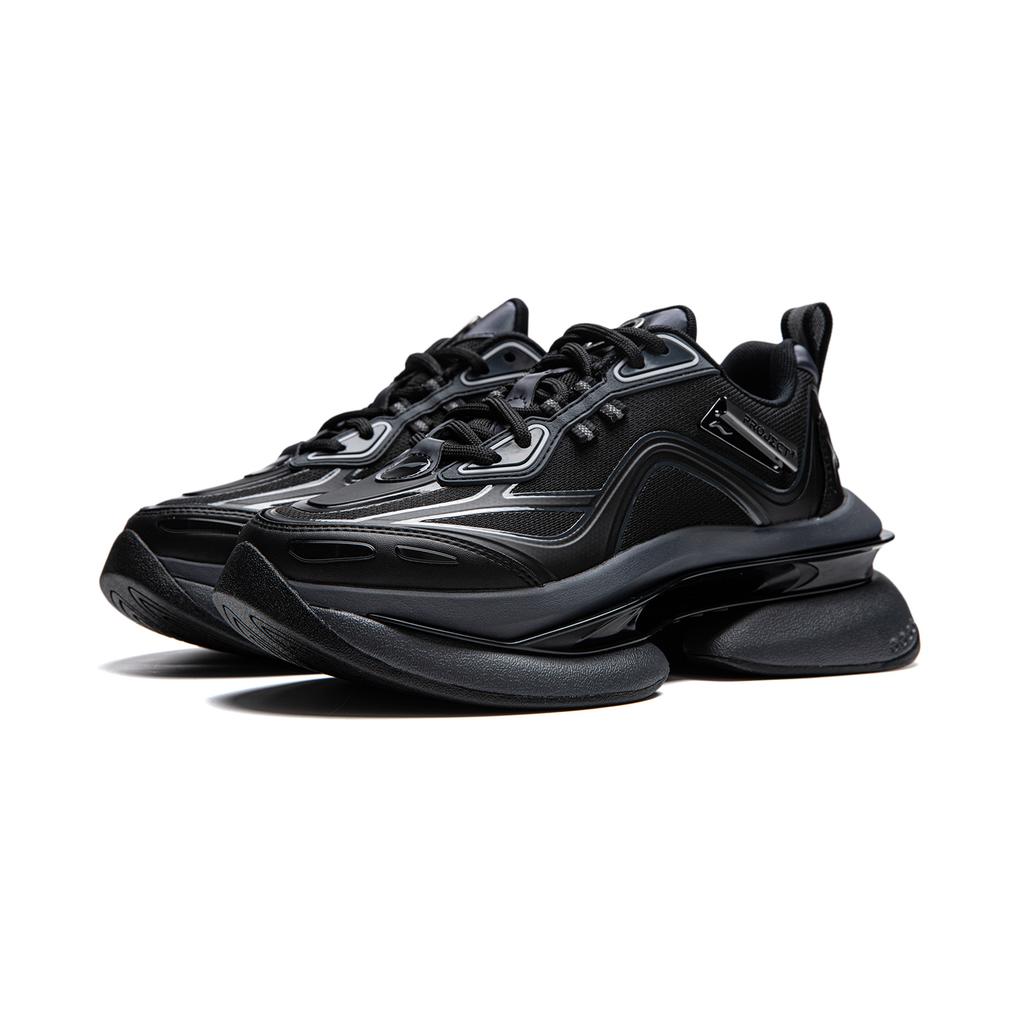 Li Ning Project* Ling Kong Reflective Classic Low Top Lifestyle Shoes Women Sneaker Black AZGV182-1