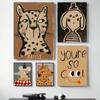 1pc Abstract Leopard Rabbit Bear Tiger Mouse Rainbow Funny Poster HD Posters Home Room Bar Cafe Decor Art Wall Painting Picture