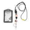 Retractable Silicone Beaded Lanyard Flesh Pink/Pink/Purple/Grey with Transparent ID Holder ID Badge Holder with Lanyard