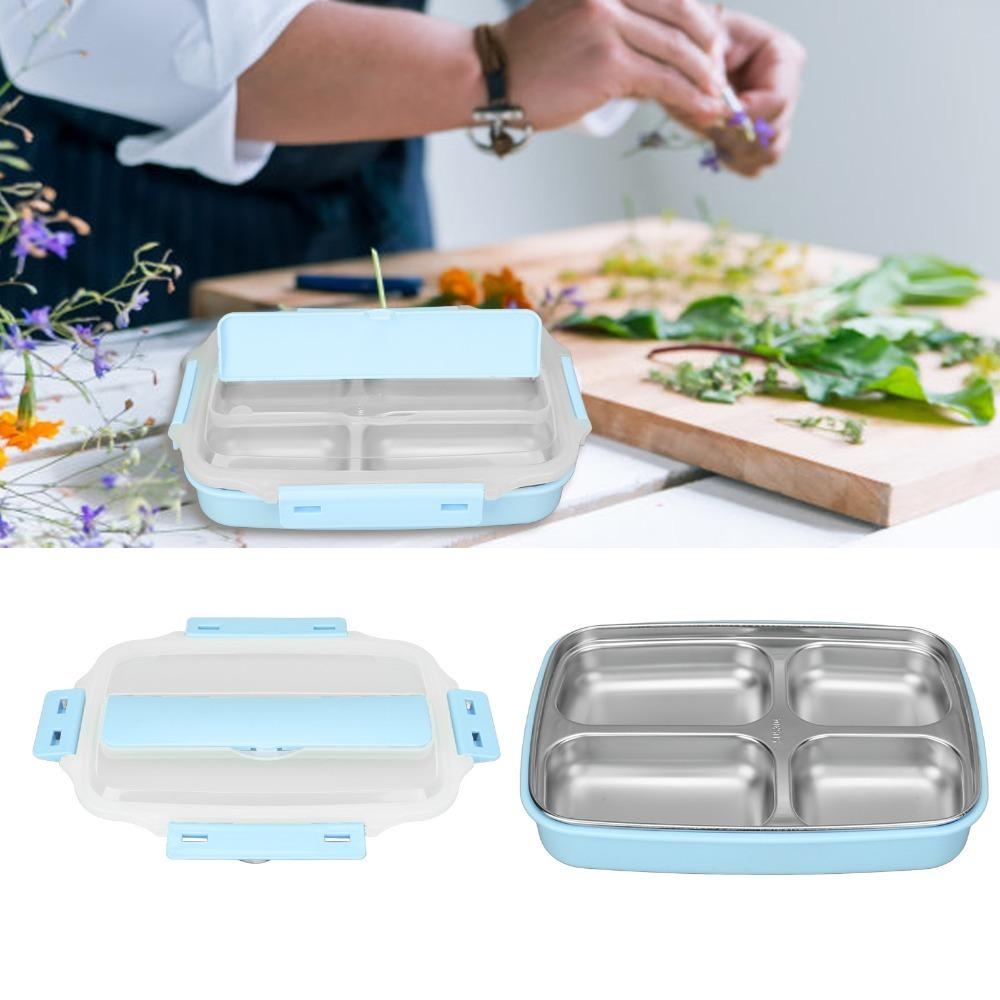 304 Stainless Steel Insulated Lunch Box 4 Compartment Bento Lunch Box  For Travel