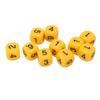 20KS 6stranných číselných kostek Design s kulatými rohy Plastová sada kostek Stolní hra Učební pomůcky Žlutá