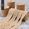 DIY Handmade Christmas Wedding Lace Burlap Ribbon - Solid Color Woven Rolls, Various Sizes, 2m