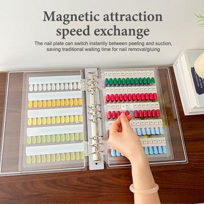120/180/240 Transparent Colors Magnetic Tips Nail Art Swatch Book Manicure Color Test Storage Book Large Acrylic Works Display