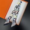 Silk scarf Long silk scarf binding bag Thin and narrow small silk scarf wrapping handle Ribbon chain streamer French ins headband