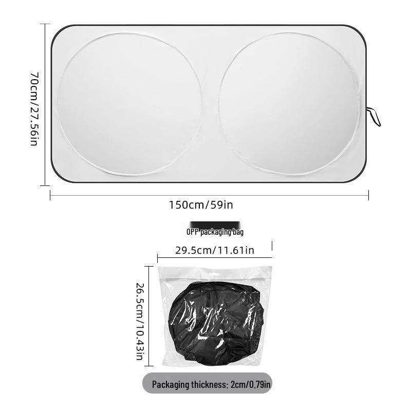 

Double Ring Silver Coated Car Sunshade: Heat Insulation & UV Protection Visor