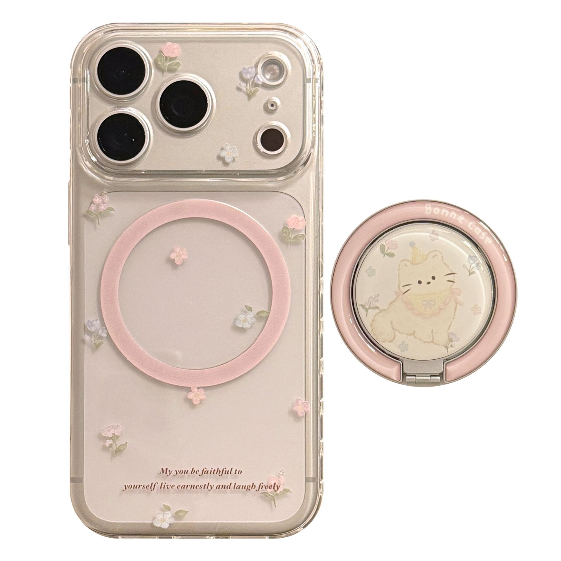 Чехол для телефона  Цветочный котенок  для iPhone 16, iPhone 17 и iPhone 17 Pro Max iPhone 11