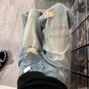 Women's American Retro High-Waist Ripped Wide-Leg Jeans – Summer Floor-Length Design