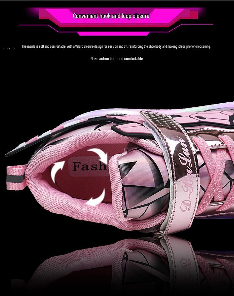 LED Light-Up Two-Wheel Roller Shoes - Colorful Outdoor Skating