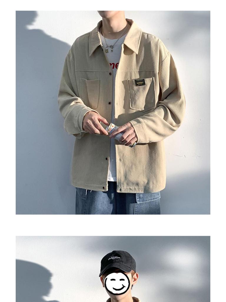 2025 Spring/Autumn Men's Thickened Japanese-Style Casual Long-Sleeve Shirt Jacket