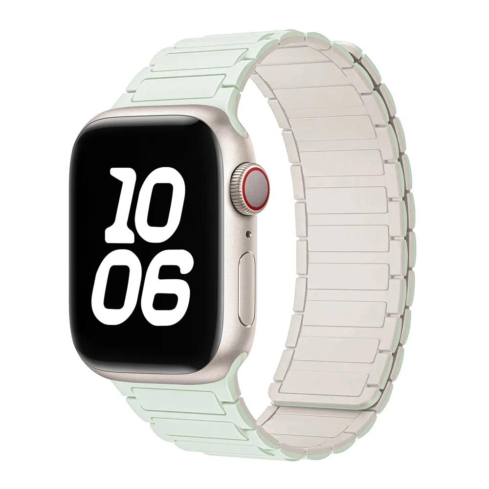 Magnetic Sports Band for Apple Watch Ultra 2 49mm 46mm 45mm 44mm 42mm 38 40 41mm Silicone Strap for IWatch Series 10 9 8 7 6 5 4